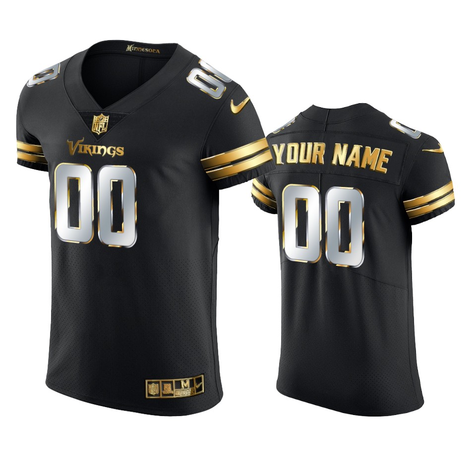 Vikings Custom Golden Edition Black Vapor Elite Jersey