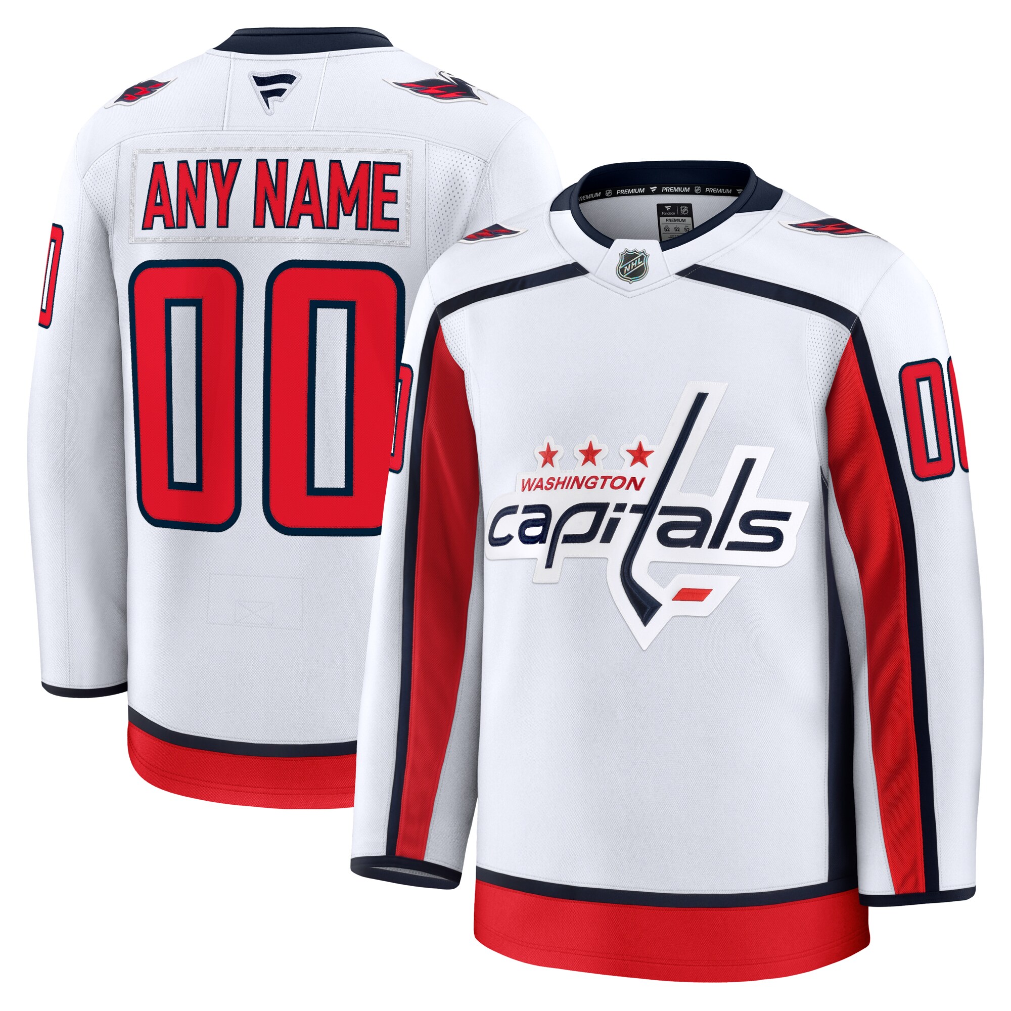 Washington Capitals Fanatics Away Premium Custom Jersey - White