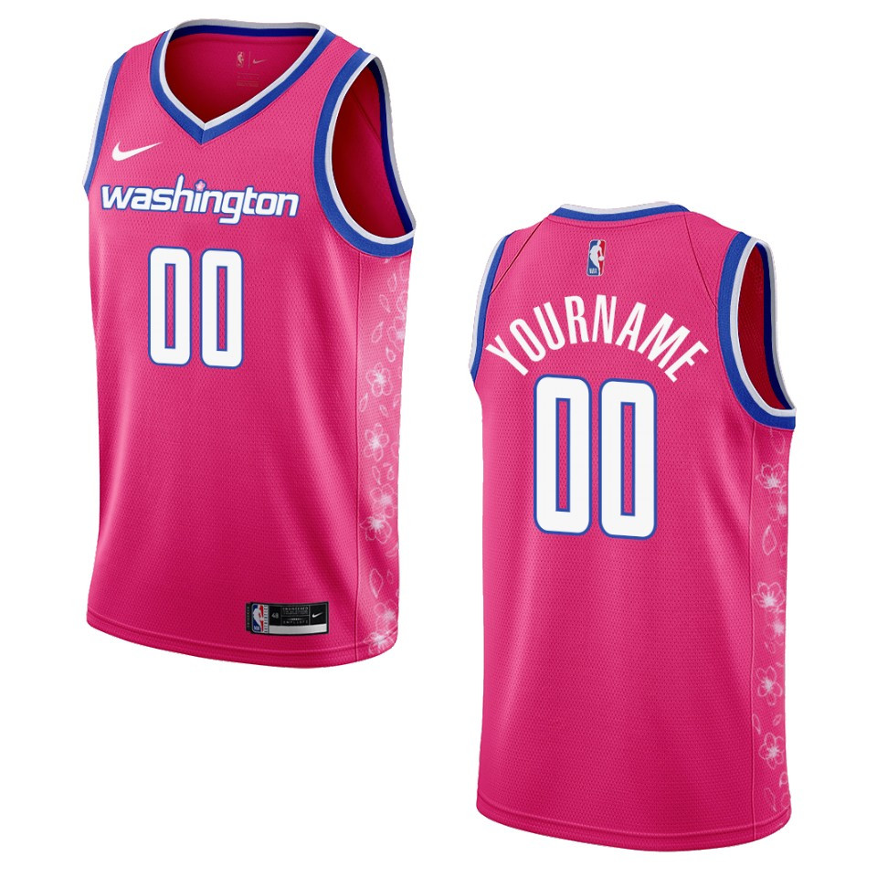 Washington Wizards Custom 2022-23 City Edition Pink Cherry Blossom Jersey