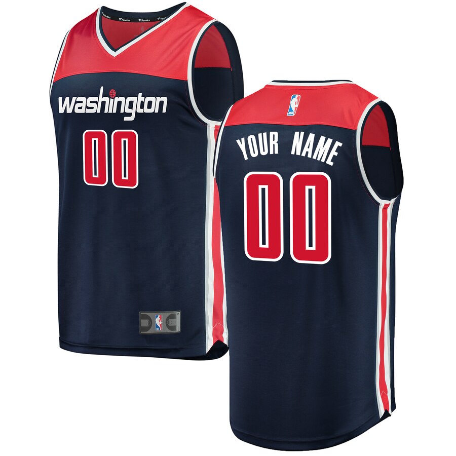 Washington Wizards Fanatics Branded Fast Break Custom Replica Jersey Navy - Statement Edition
