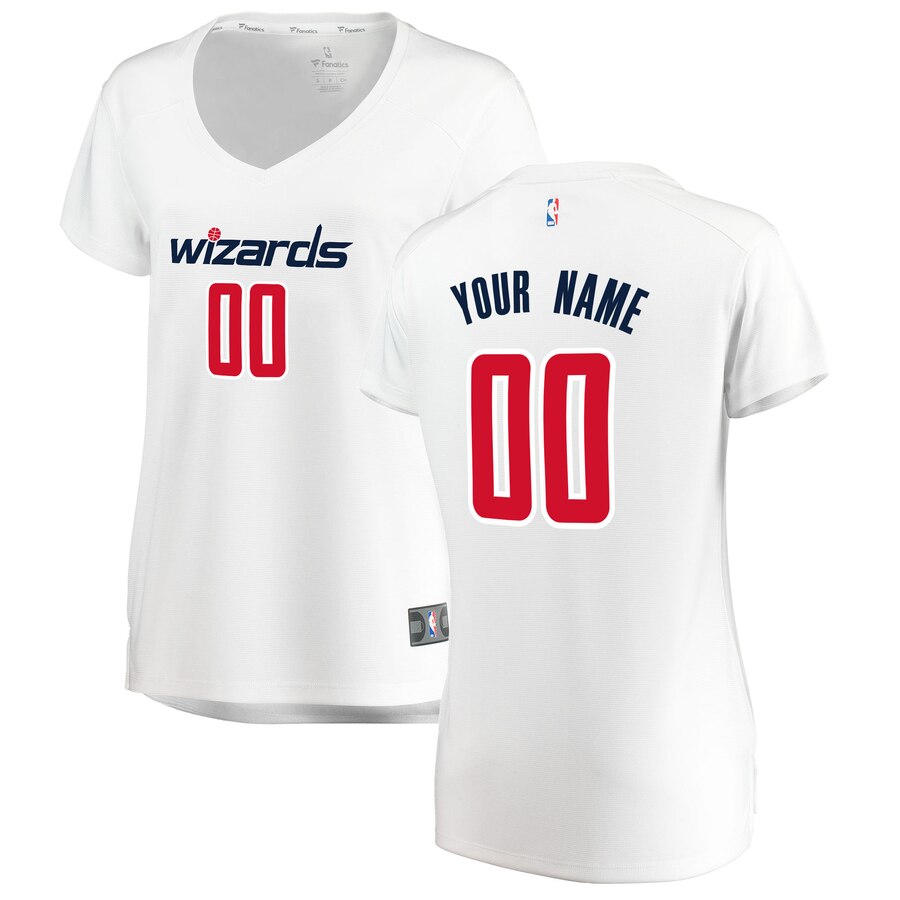 Washington Wizards Fanatics Branded Women's Fast Break Custom Replica Jersey White - Association Edition