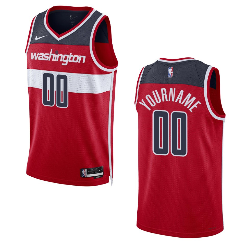 Wizards 2022-23 Icon Edition Custom Red Jersey Swingman