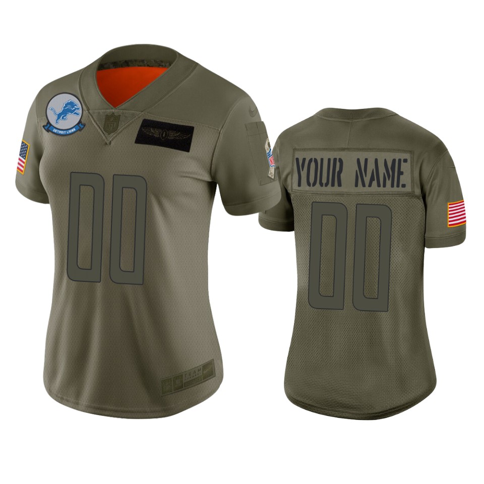 Women's Detroit Lions Custom Camo 2019 Salute to Service Limited Jersey