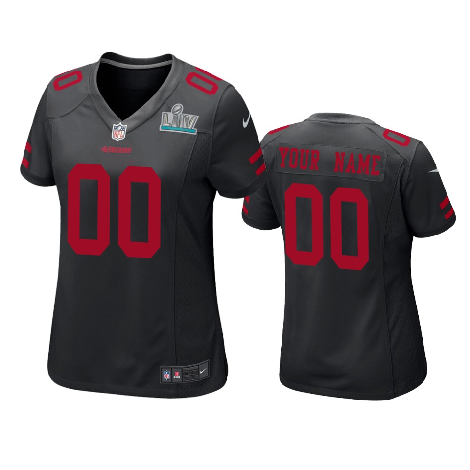 Women's San Francisco  Custom Black Super Bowl LIV Game Jersey