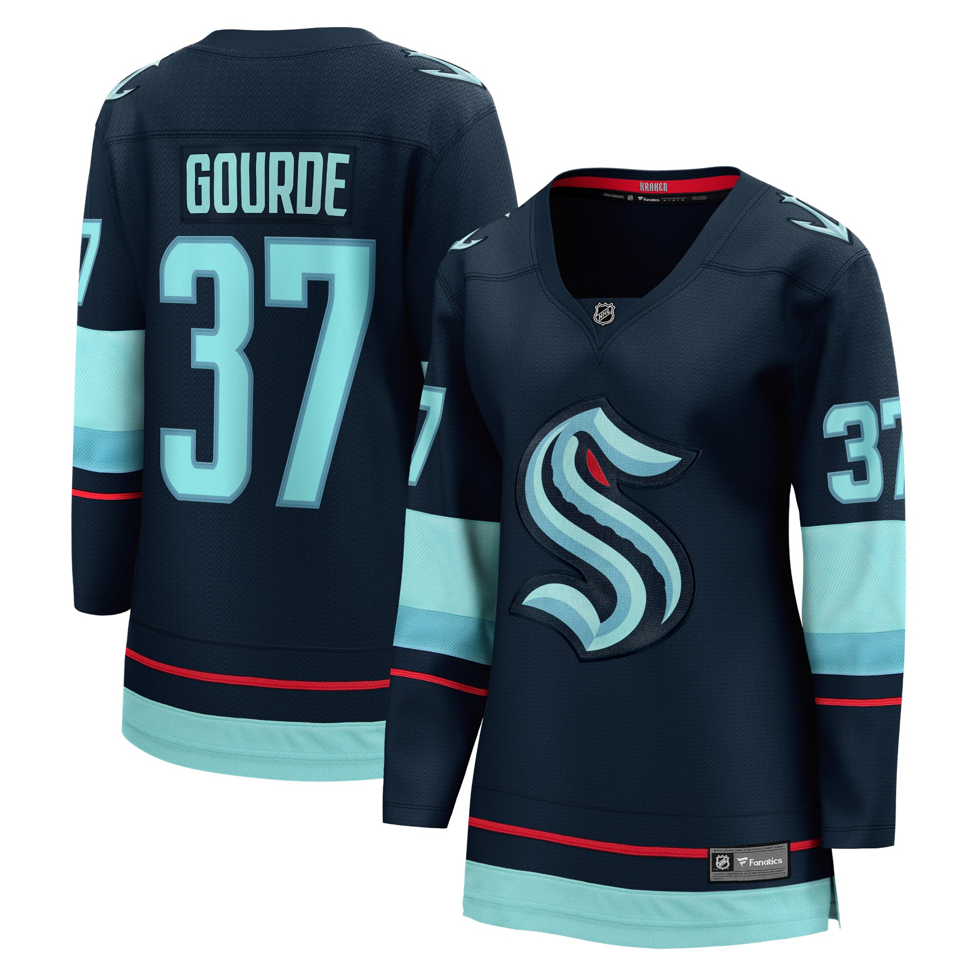Yanni Gourde Seattle Kraken Fanatics Women's Home Breakaway Player Jersey - Navy