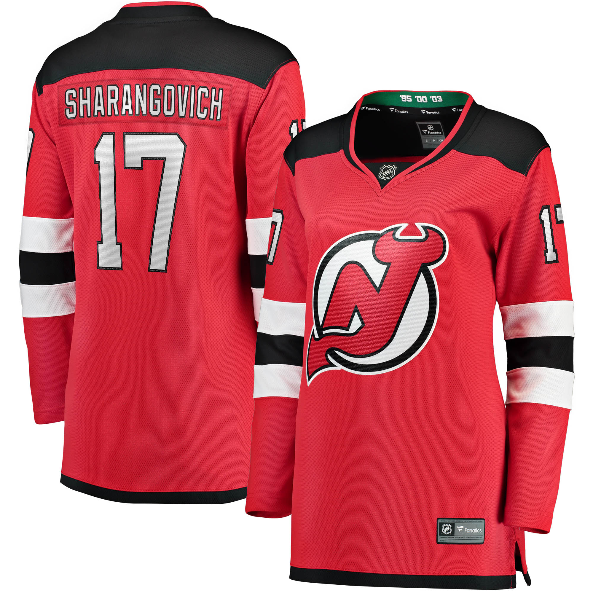Yegor Sharangovich New Jersey Devils Fanatics Branded Women's 2017/18 Home Breakaway Jersey - Red
