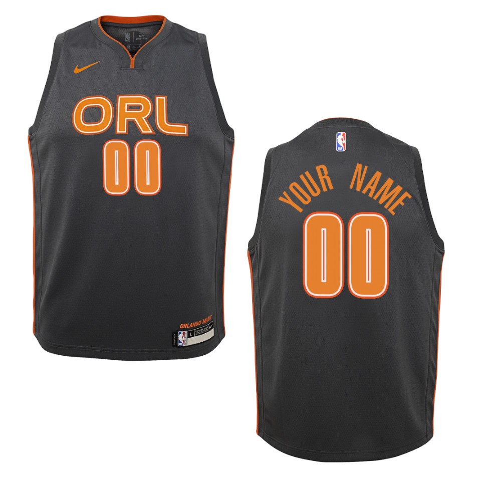 Youth 2019-20 Orlando Magic #00 Custom City Swingman Jersey - Black