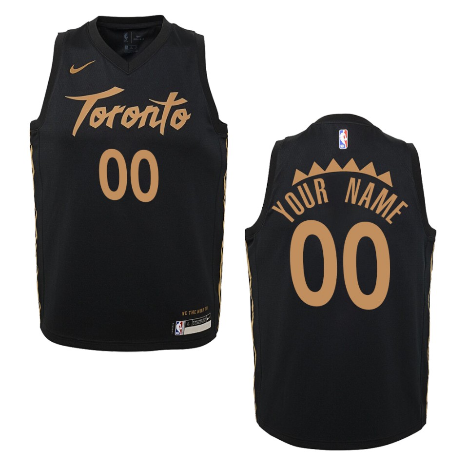 Youth 2019-20 Toronto Raptors #00 Custom City Swingman Jersey - Black