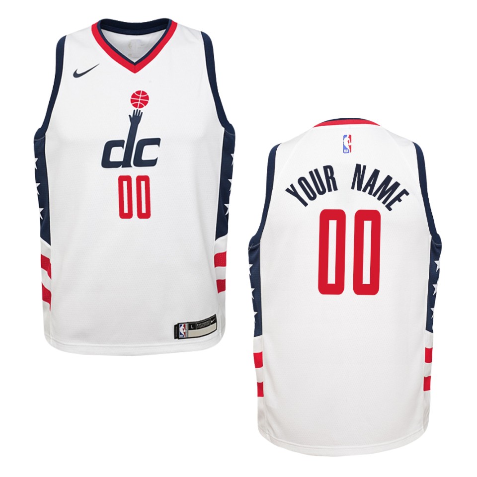 Youth 2019-20 Washington Wizards #00 Custom City Swingman Jersey - White