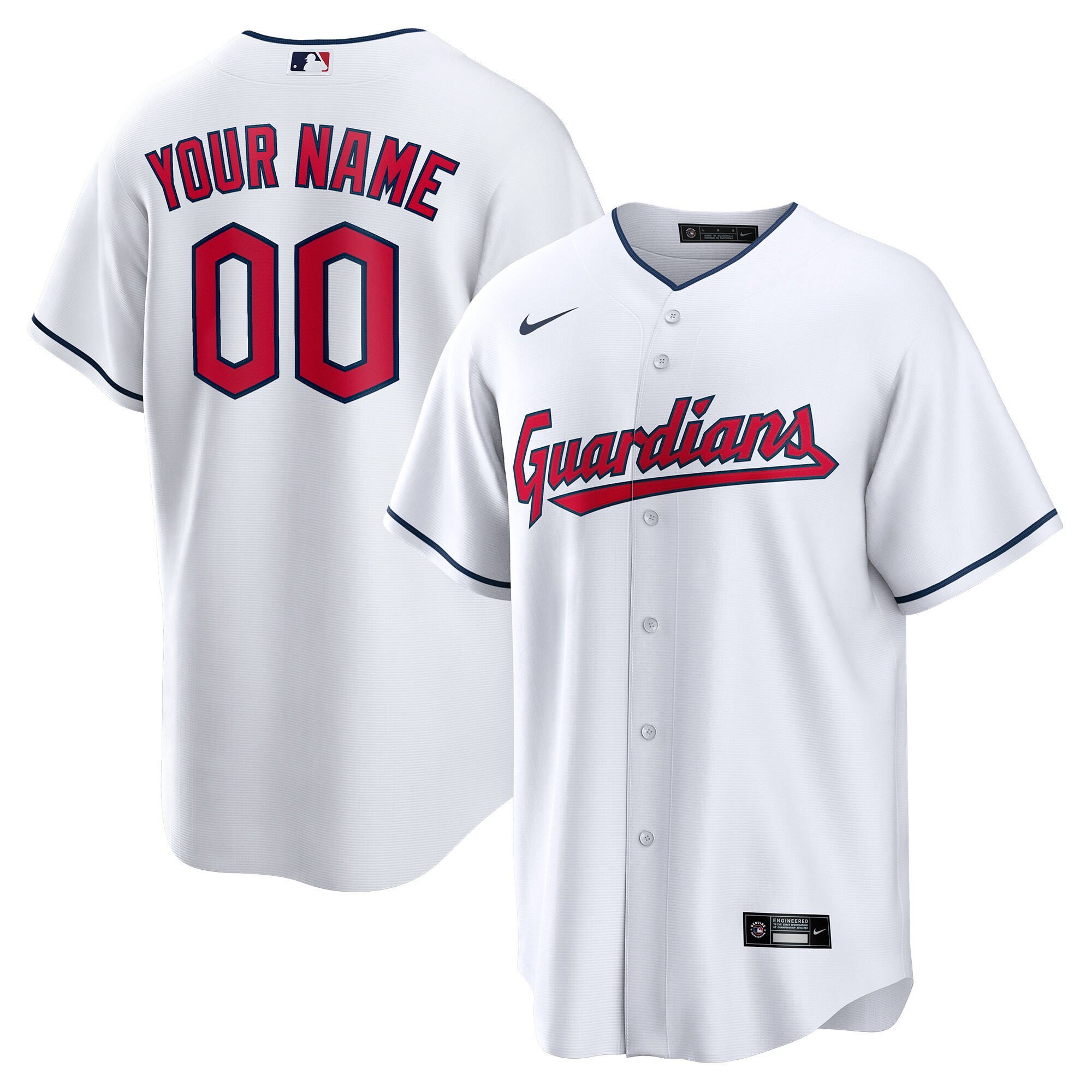 Youth Cleveland Guardians Nike White Replica Custom Jersey