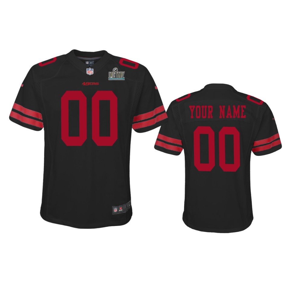 Youth  Custom Black Super Bowl LIV Game Jersey