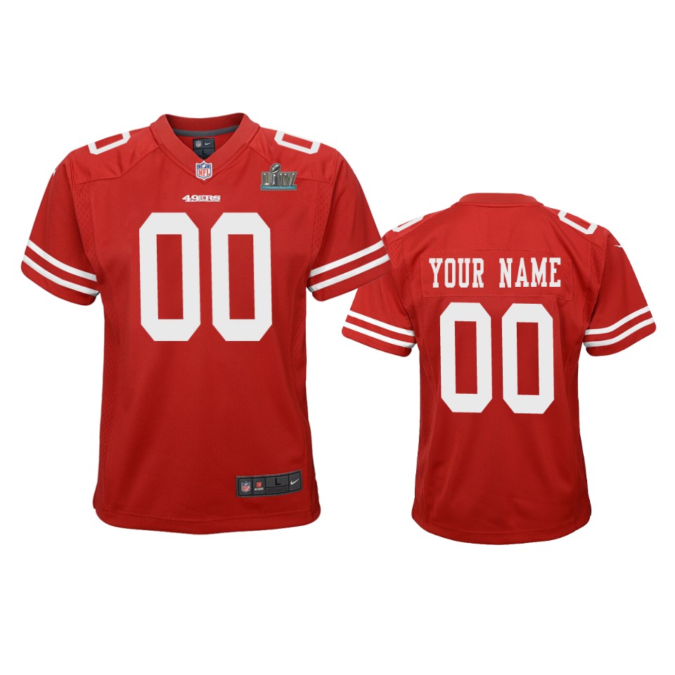 Youth  Custom Scarlet Super Bowl LIV Game Jersey
