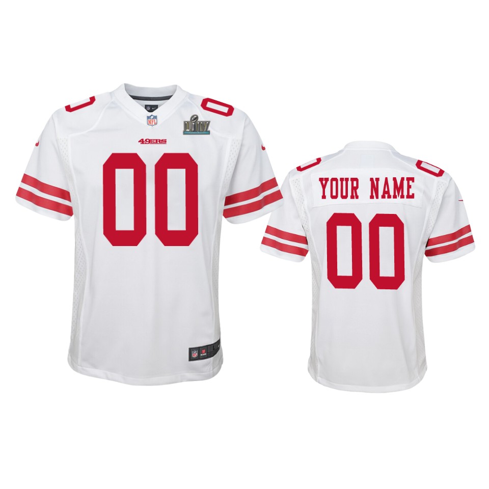 Youth  Custom White Super Bowl LIV Game Jersey